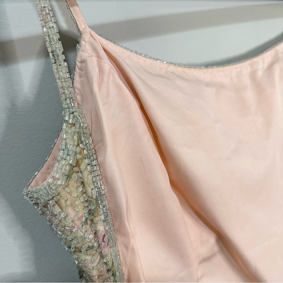 Mia Bella Couture Vintage 90's Beaded Floral Pale Pink Gown Beaded Y2K Dress ** - Picture 16 of 16
